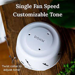 Yogasleep Dohm UNO White Noise Sound Machine (White) With Real Fan Inside for Non-Looping White Noise