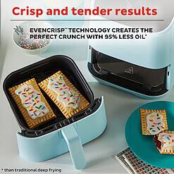 Instant Vortex 2QT Mini Air Fryer, Small Air fryer that Crisps, Reheats, Bakes, Roasts, Aqua