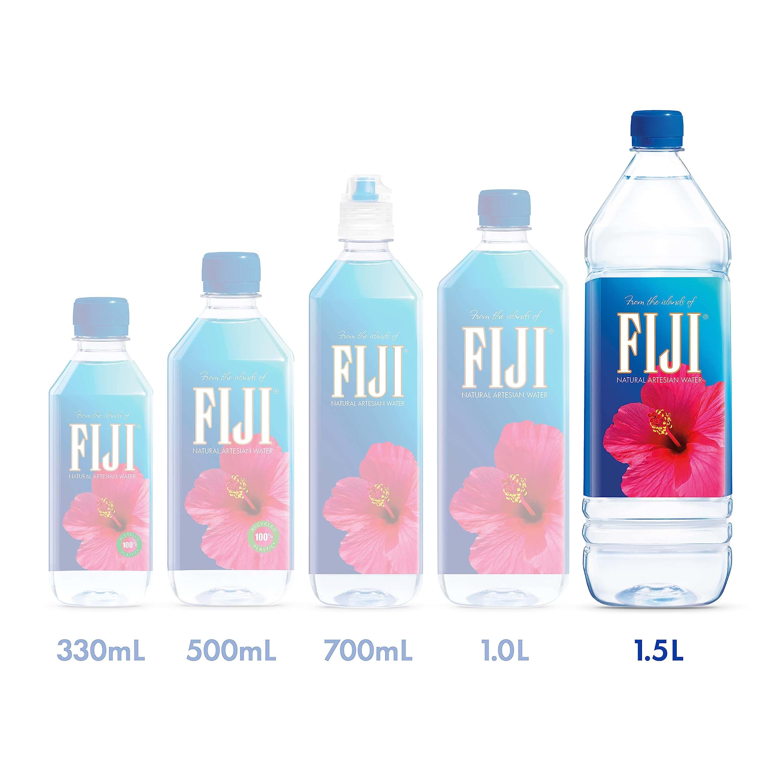 FIJI Natural Artesian Bottled Water 1.5 Liters / 50.7 Fl Ounce (Pack of 12) - Natural Electrolytes