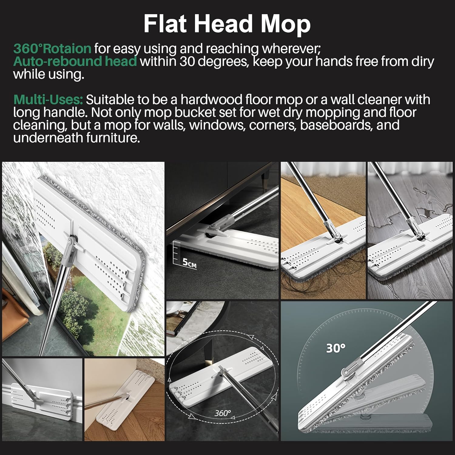 JOYMOOP Mop and Bucket with Wringer Set for Home, Flat Mop and Bucket System - Image 8