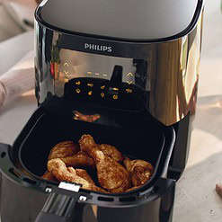 PHILIPS 3000 Series Air Fryer Essential Compact with Rapid Air Technology, 13-in-1 Cooking Functions, 4.1L capacity, Black