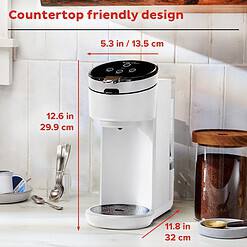 Instant Pot K-Cup Pod Compatible Single Serve Coffee Maker with Reusable Pod and Bold Setting, 8-12oz, 40oz Reservoir, White