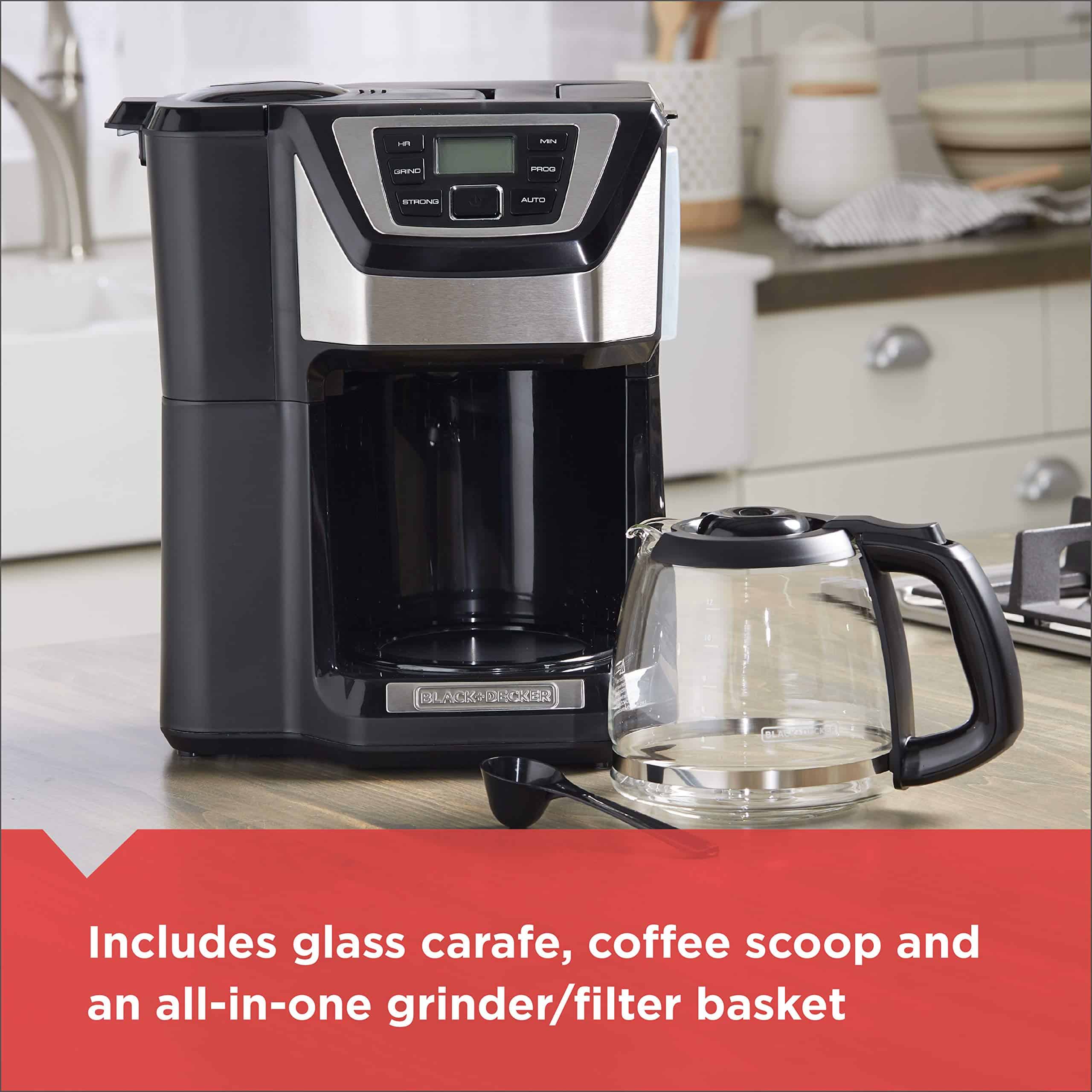BLACK+DECKER CM5000B 12-Cup Mill and Brew Coffe Maker