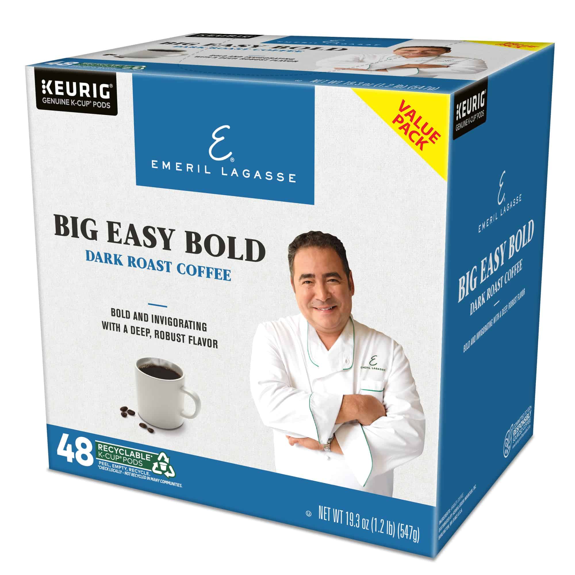 Emeril Big Easy Bold Single-Serve Keurig K-Cup Pods, Dark Roast Coffee Pods, 48 Count