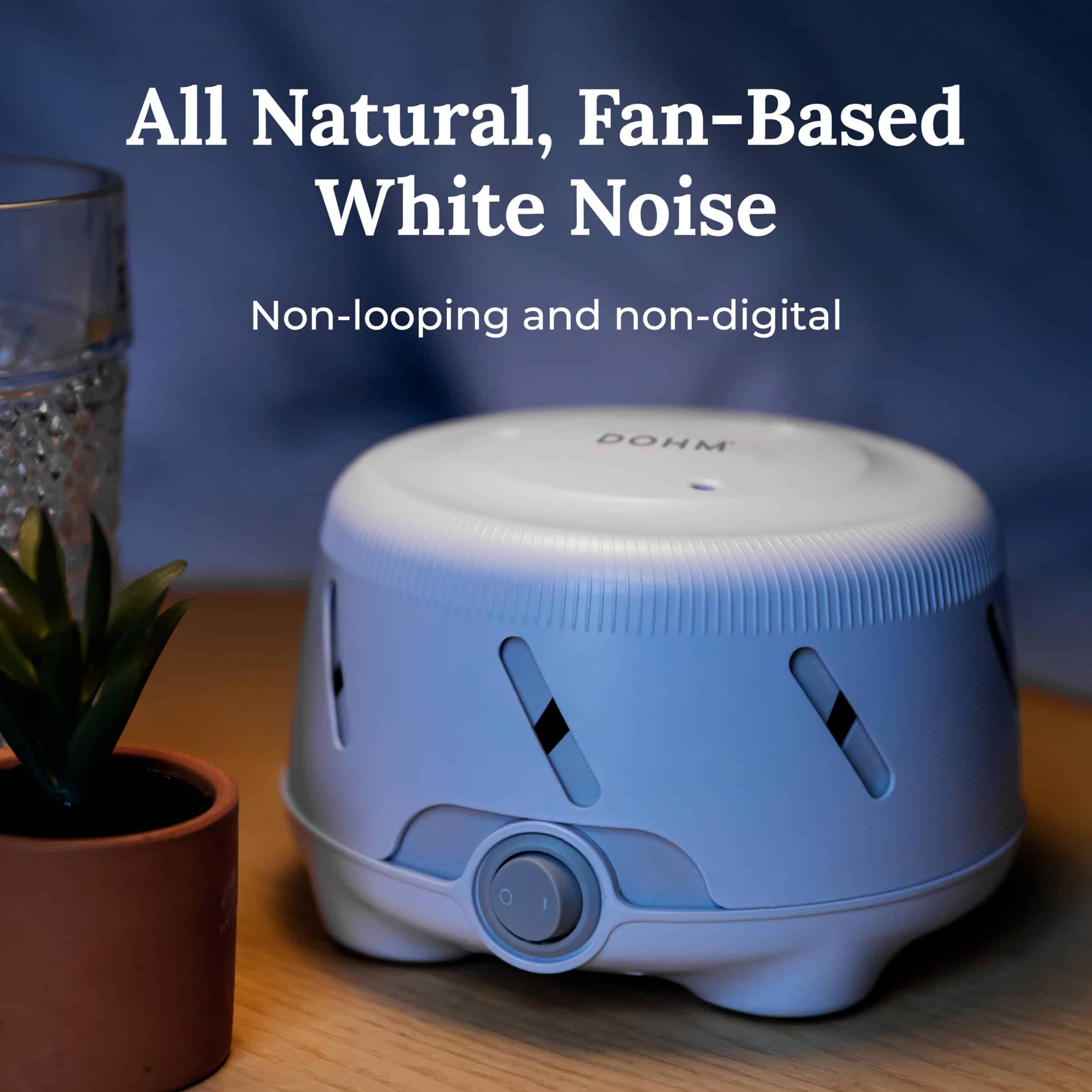 Yogasleep Dohm UNO White Noise Sound Machine (White) With Real Fan Inside for Non-Looping White Noise