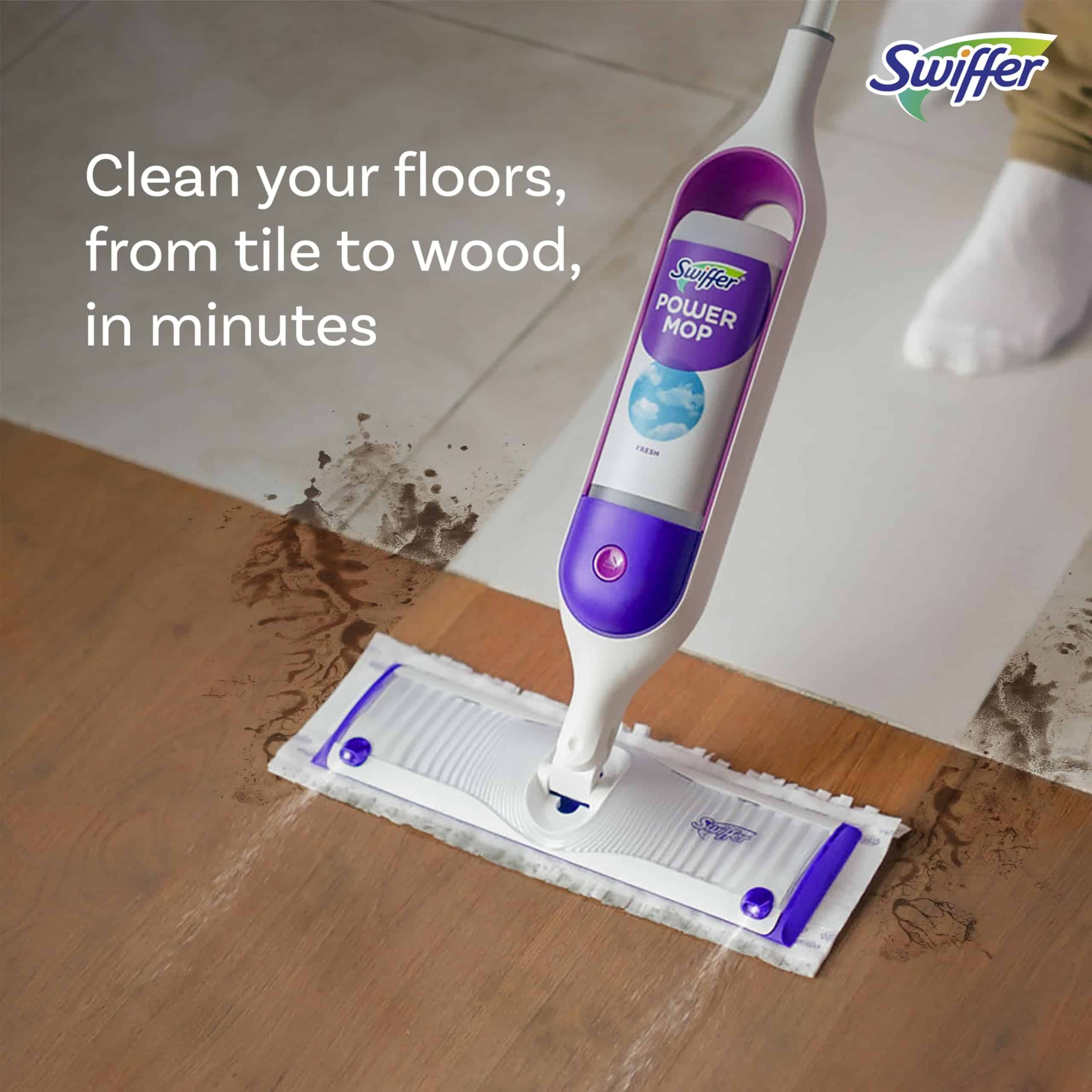 Swiffer PowerMop Multi-Surface Mop Kit for Floor Cleaning, Fresh Scent, Mopping Kit Includes PowerMop