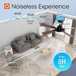 addlon Ceiling Fans with Lights, 52 inch Black Ceiling Fan with Light and Remote Control