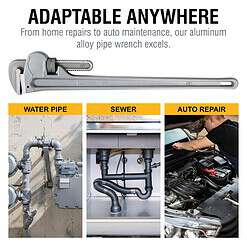 Olympia Tools Aluminum Pipe Wrench 01-636, 36 Inches, Gray