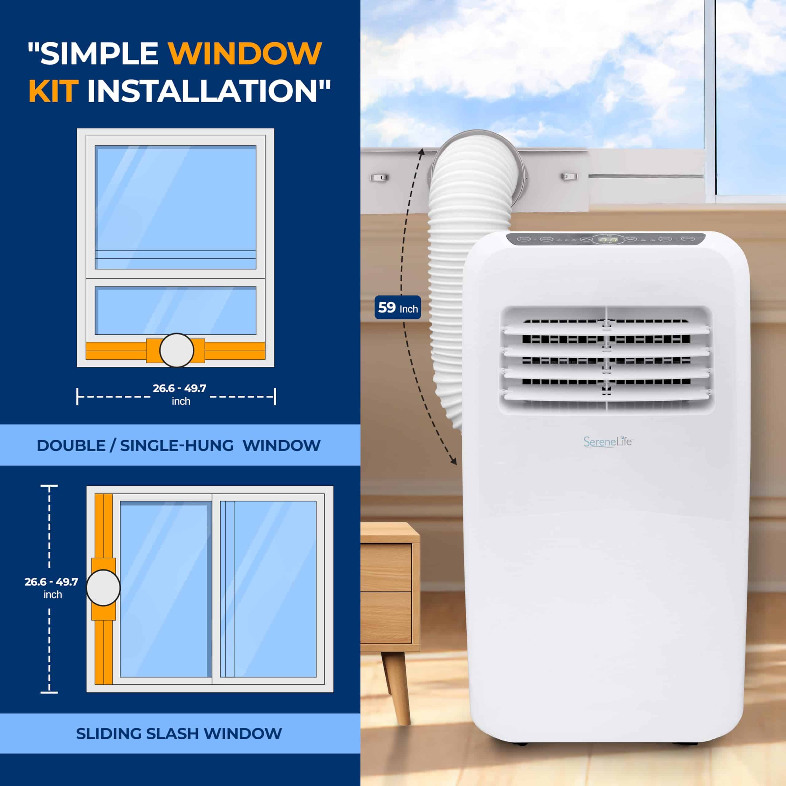 SereneLife 3-in-1 Portable Air Conditioner with Built-in Dehumidifier Function