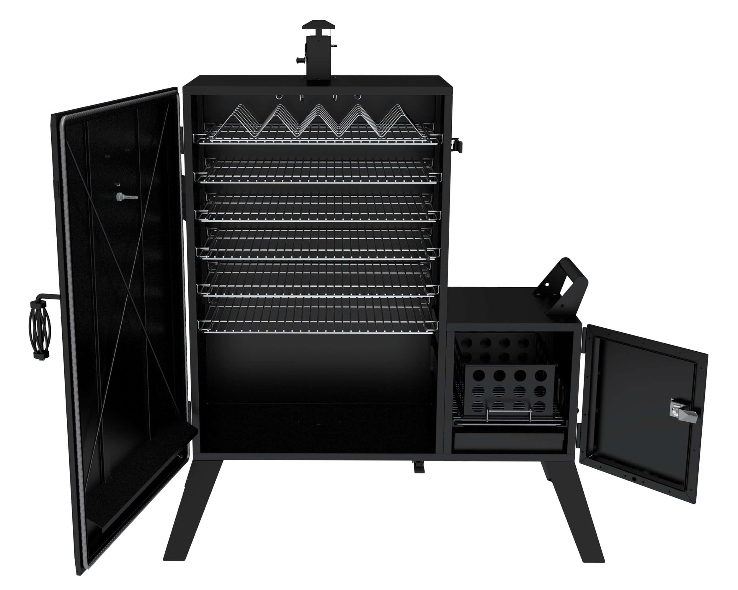 Dyna-Glo DGO1890BDC-D Wide Body Vertical Offset Charcoal Smoker, Black