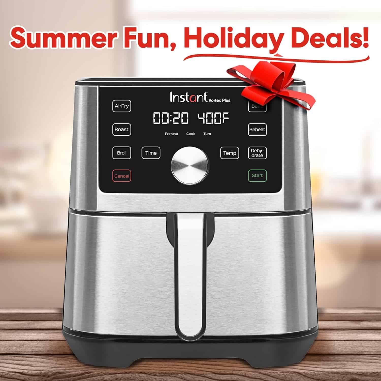 Instant Pot Vortex Plus 6-in-1, 4-quart Air Fryer Oven with Customizable Smart Cooking Programs, Stainless Steel