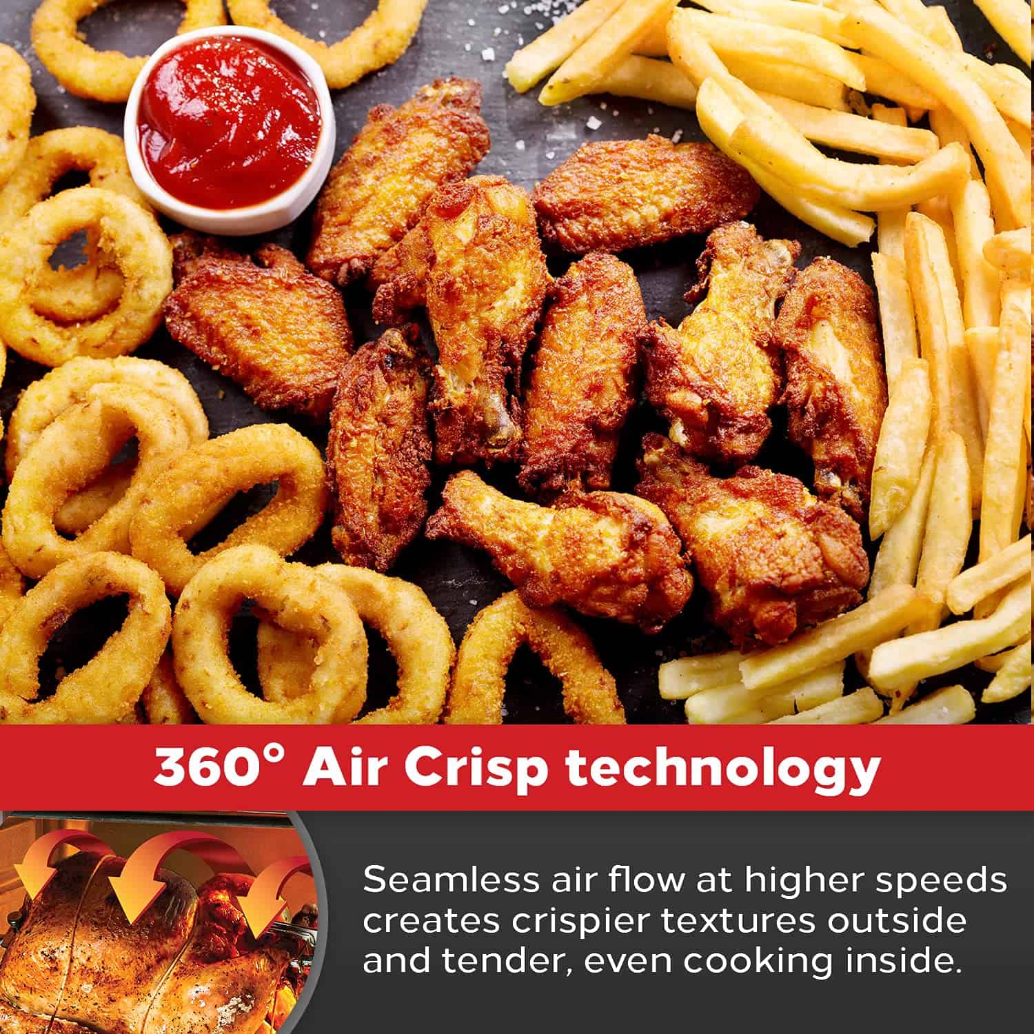 Emeril Lagasse Everyday 360 Stainless Steel Air Fryer, 360° Quick Cook Technology