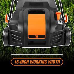 WEN DT1516 16-Inch 15-Amp 2-in-1 Electric Dethatcher and Scarifier with Collection Bag, Black