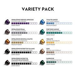 Nespresso Capsules OriginalLine, Variety Pack, Medium Roast Espresso, 100-Count Espresso Coffee Pods, Brews 1.35 oz