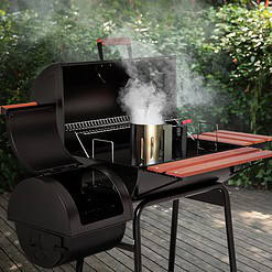 Royal Gourmet CC1830W 30-Inch Charcoal Grill with Wood-Painted Side Table and Front Table, BBQ Smoker Grill
