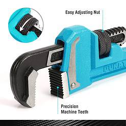 DURATECH 4-Piece Heavy Duty Pipe Wrench Set, Adjustable Plumbing Wrench, Malleable Cast Iron Handle, Exceed GGG Standard