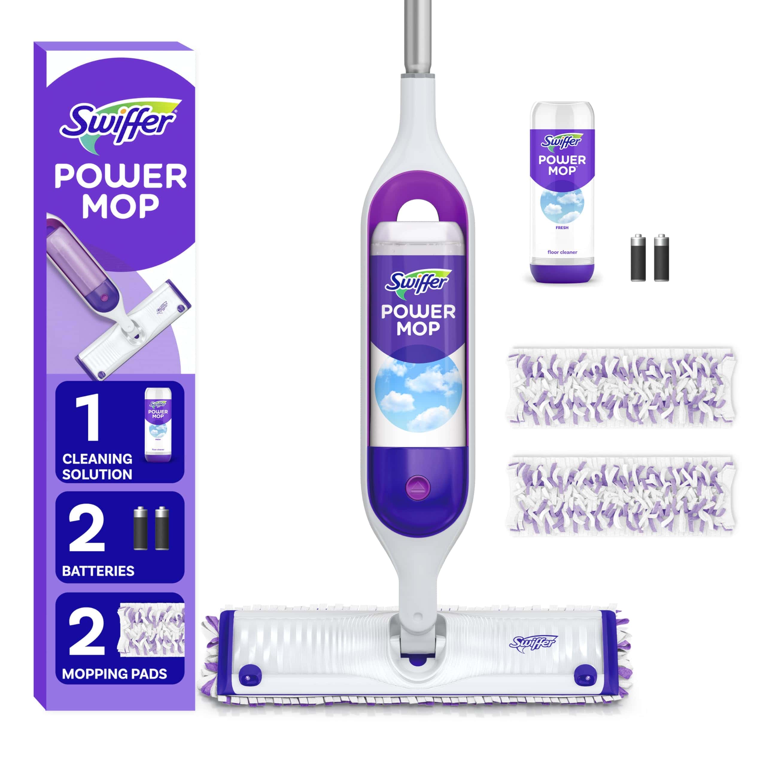 Swiffer PowerMop Multi-Surface Mop Kit for Floor Cleaning, Fresh Scent, Mopping Kit Includes PowerMop