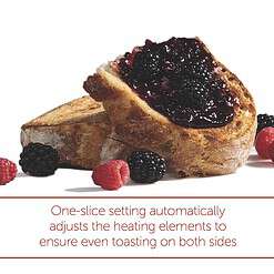 Wolf Gourmet 4-Slice Extra-Wide Slot Toaster with Shade Selector, Bagel and Defrost Settings, Red Knob, Stainless Steel