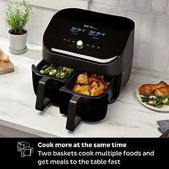 Instant Vortex Plus XL 8QT ClearCook Air Fryer, Clear Windows, Custom Programming, 8-in-1 Functions that Crisps, Black