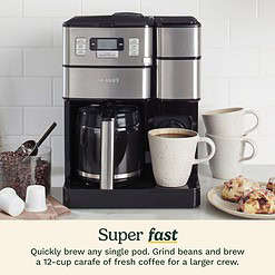 Cuisinart SS-GB1 Coffee Center Grind and Brew Plus, Coffeemaker and Single-Serve Brewer, Black/Silver, 12-Cup Glass