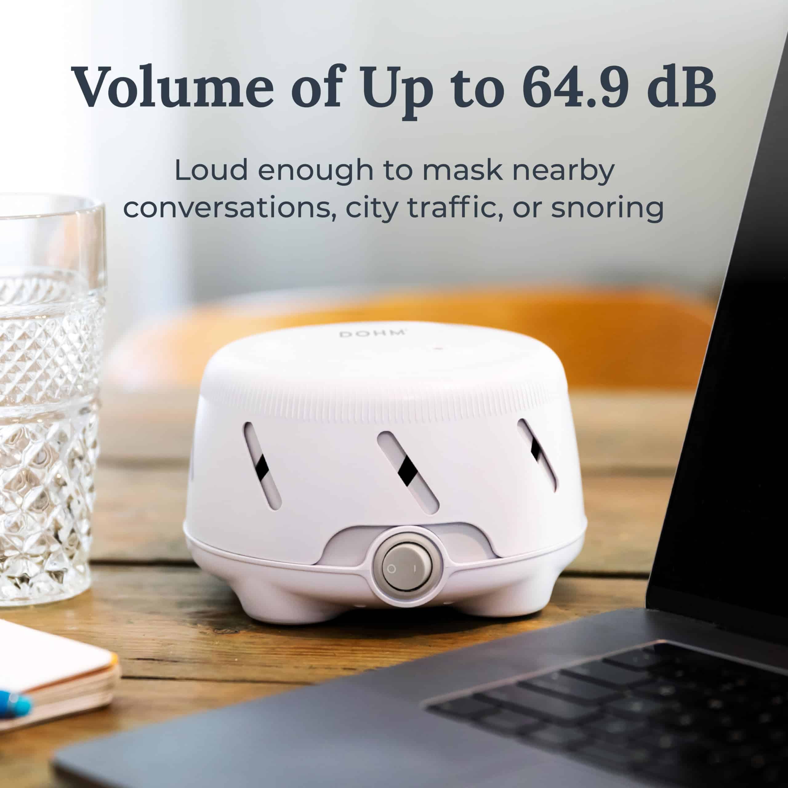 Yogasleep Dohm UNO White Noise Sound Machine (White) With Real Fan Inside for Non-Looping White Noise
