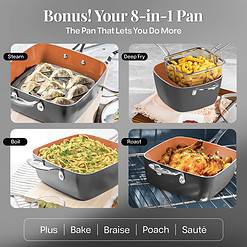 Gotham Steel 20 Pc Pots and Pans Set, Bakeware Set, Ceramic Cookware Set for Kitchen