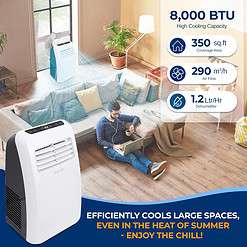 SereneLife 3-in-1 Portable Air Conditioner with Built-in Dehumidifier Function