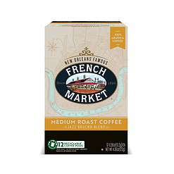 French Market Jazz Brunch Blend Medium Roast Single Serve Coffee Pods, 12 Count Box (Pack of 6)