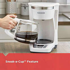 BLACK+DECKER CM1160W 12-Cup Digital Coffee Maker, Programmable, Washable Basket Filter, White