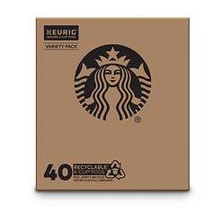 Starbucks K-Cup Coffee Pods - Starbucks Blonde, Medium & Dark Roast Coffee (40 pods total)