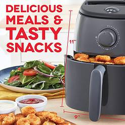 DASH Tasti-Crisp Electric Air Fryer Oven, 2.6 Qt., Grey, 1000-Watt
