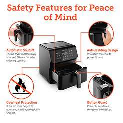 COSORI 12-in-1 Air Fryer 5.8QT, Toast, Bake, Detachable Square Basket, Dishwasher Safe