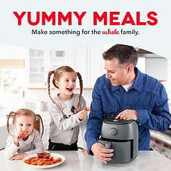 DASH Tasti-Crisp Electric Air Fryer Oven, 2.6 Qt., Grey, 1000-Watt
