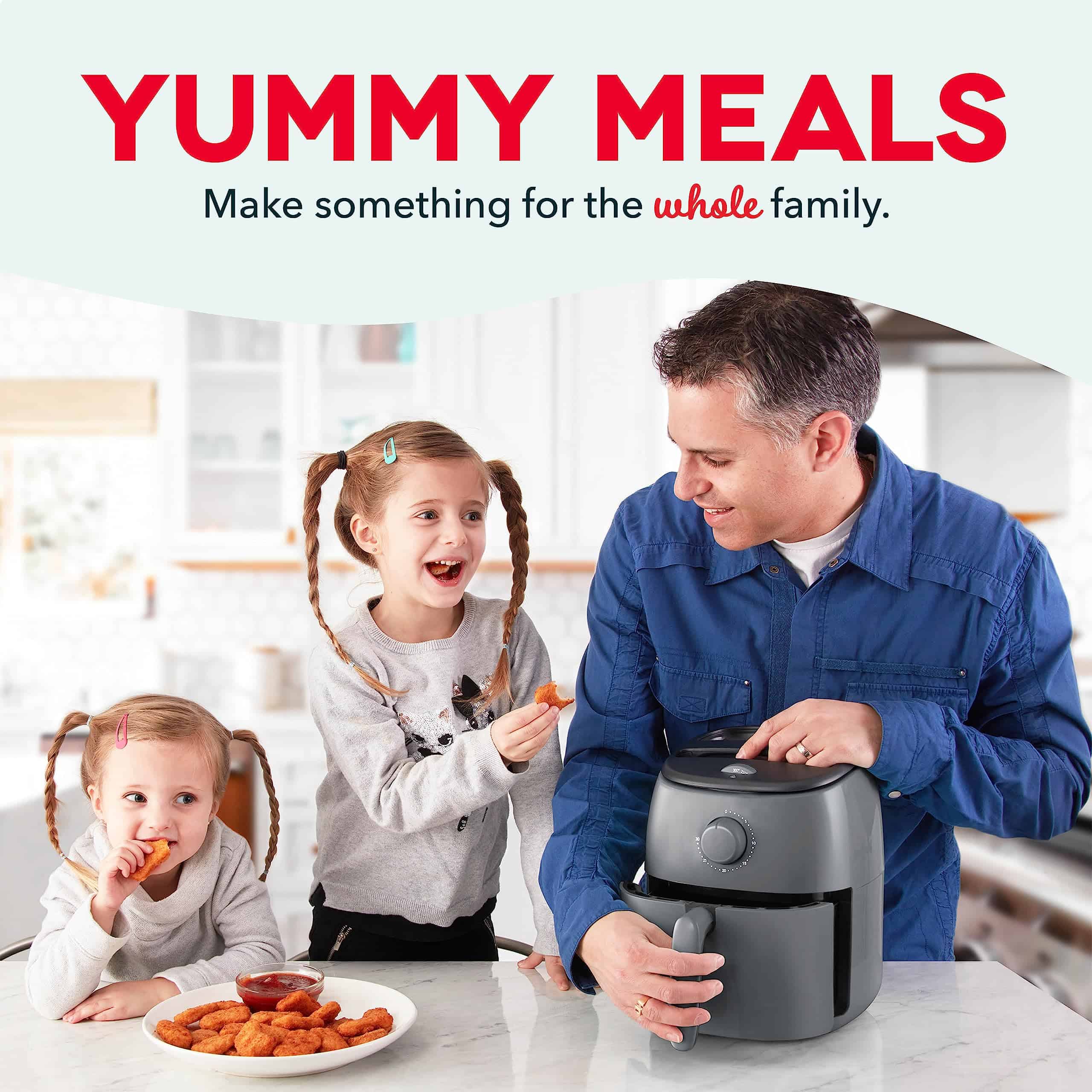 DASH Tasti-Crisp Electric Air Fryer Oven, 2.6 Qt., Grey, 1000-Watt