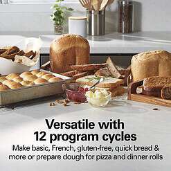 Hamilton Beach Bread Maker Machine, Digital, Programmable, 2 lb Capacity, Black