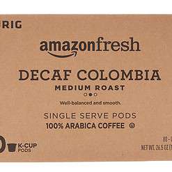 AmazonFresh 80 Ct. K-Cups, Decaf Colombia Medium Roast, Keurig K-Cup Brewer Compatible