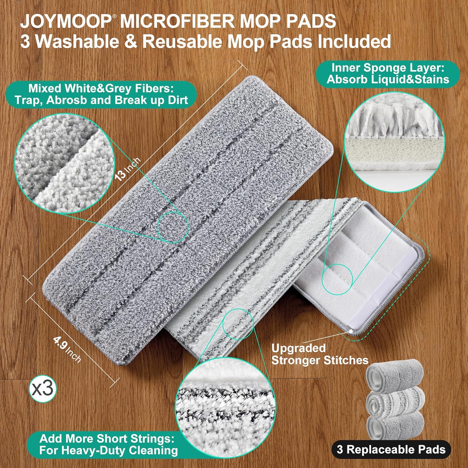 JOYMOOP Mop and Bucket with Wringer Set for Home, Flat Mop and Bucket System - Image 7