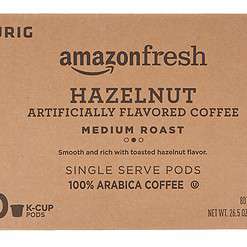 AmazonFresh 80 Ct. K-Cups, Hazelnut Flavored Medium Roast, Keurig K-Cup Brewer Compatible