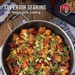 HexClad Hybrid Nonstick 12-Inch Wok, Stay-Cool Handle, Dishwasher and Oven Safe, Compatible with All Cooktops, Induction Ready