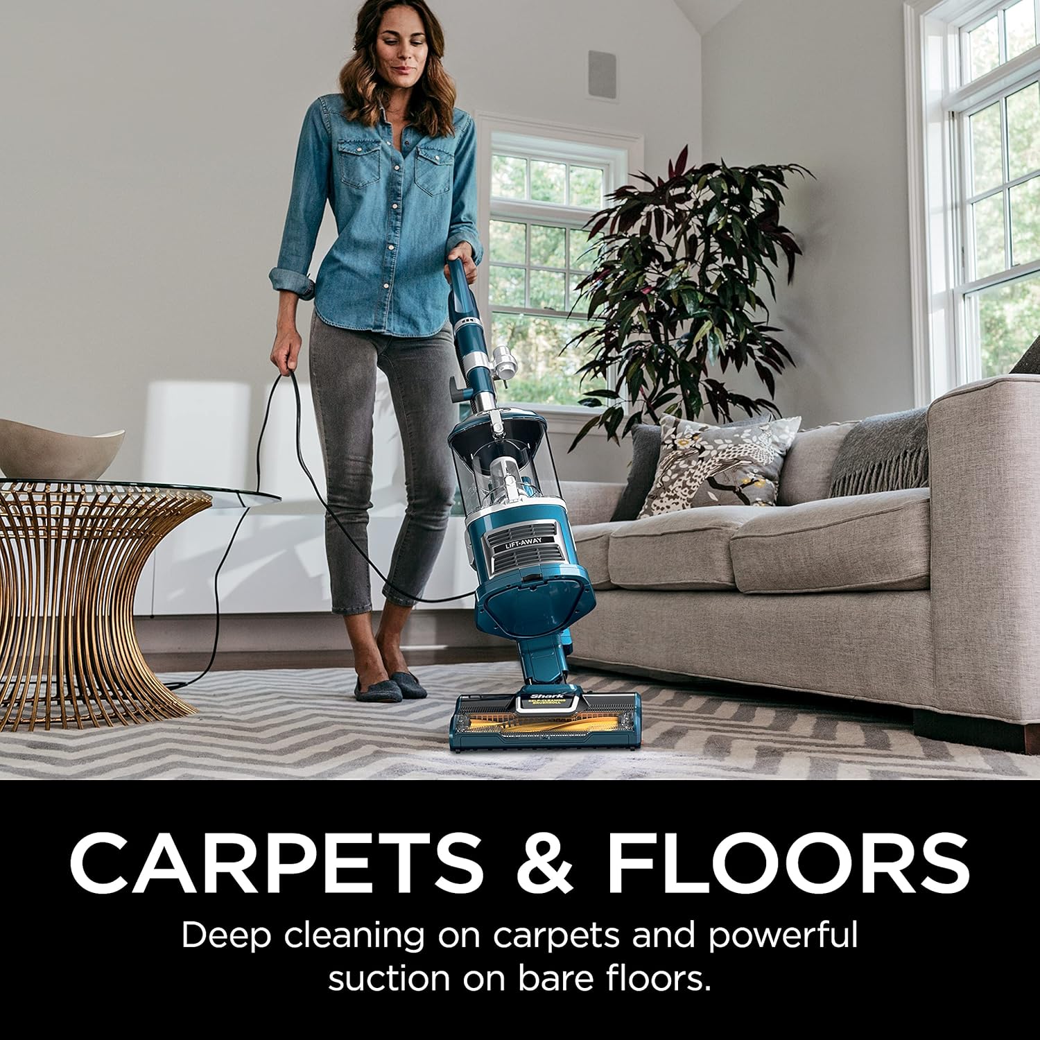 Shark ZU503AMZ Navigator Lift-Away Upright Vacuum with Self-Cleaning Brushroll, Perfect for Pets & Multi-Surface, Teal - Image 3