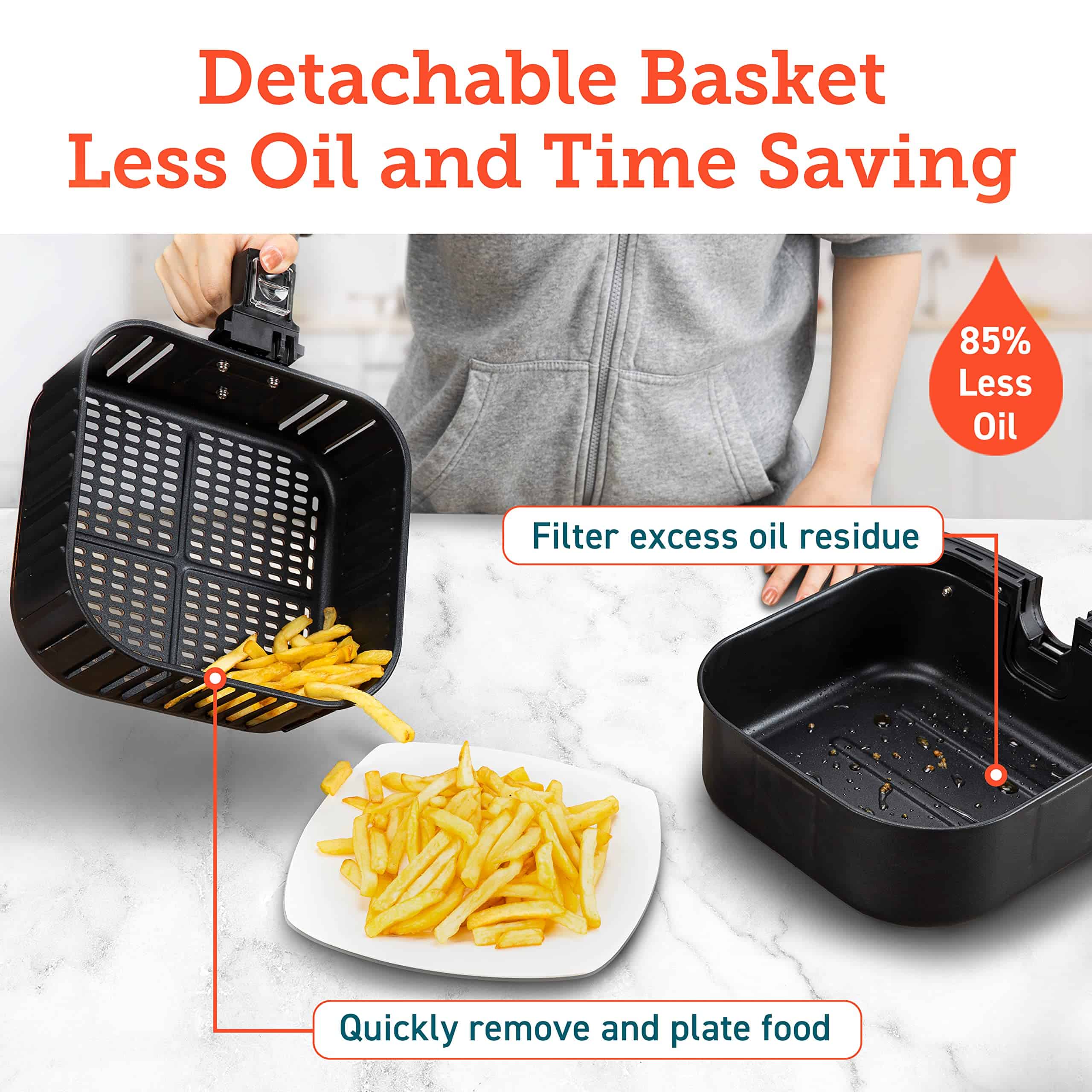 COSORI 12-in-1 Air Fryer 5.8QT, Toast, Bake, Detachable Square Basket, Dishwasher Safe