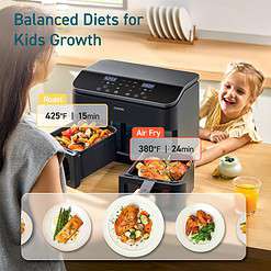 COSORI 9Qt 8-in-1 Dual Air Fryer, Fresh Balanced Meals, Dishwasher Safe