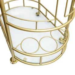 Better Homes & Gardens Fitzgerald Bar Cart with Matte Gold Metal Finish, 2-Tiers