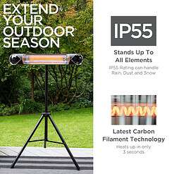 Briza Infrared Electric Patio Heater, Indoor/Outdoor Heater, Portable Wall/Garage Heater, 1500W