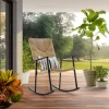 Better Homes & Gardens Ventura Outdoor Steel Rocking Chair, Natural Rush Weave