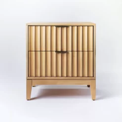 Thousand Oaks Wood Scalloped End Table with Drawers - Threshold designed with Studio McGee