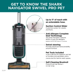 Shark ZU51 Navigator Swivel Pro Pet Upright Vacuum with Self-Cleaning Brushroll