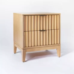Thousand Oaks Wood Scalloped End Table with Drawers - Threshold designed with Studio McGee