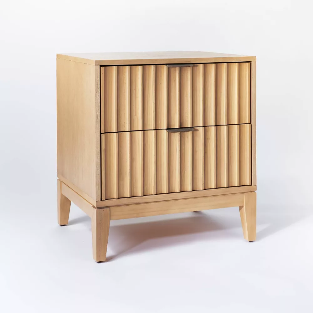 Thousand Oaks Wood Scalloped End Table with Drawers - Threshold designed with Studio McGee