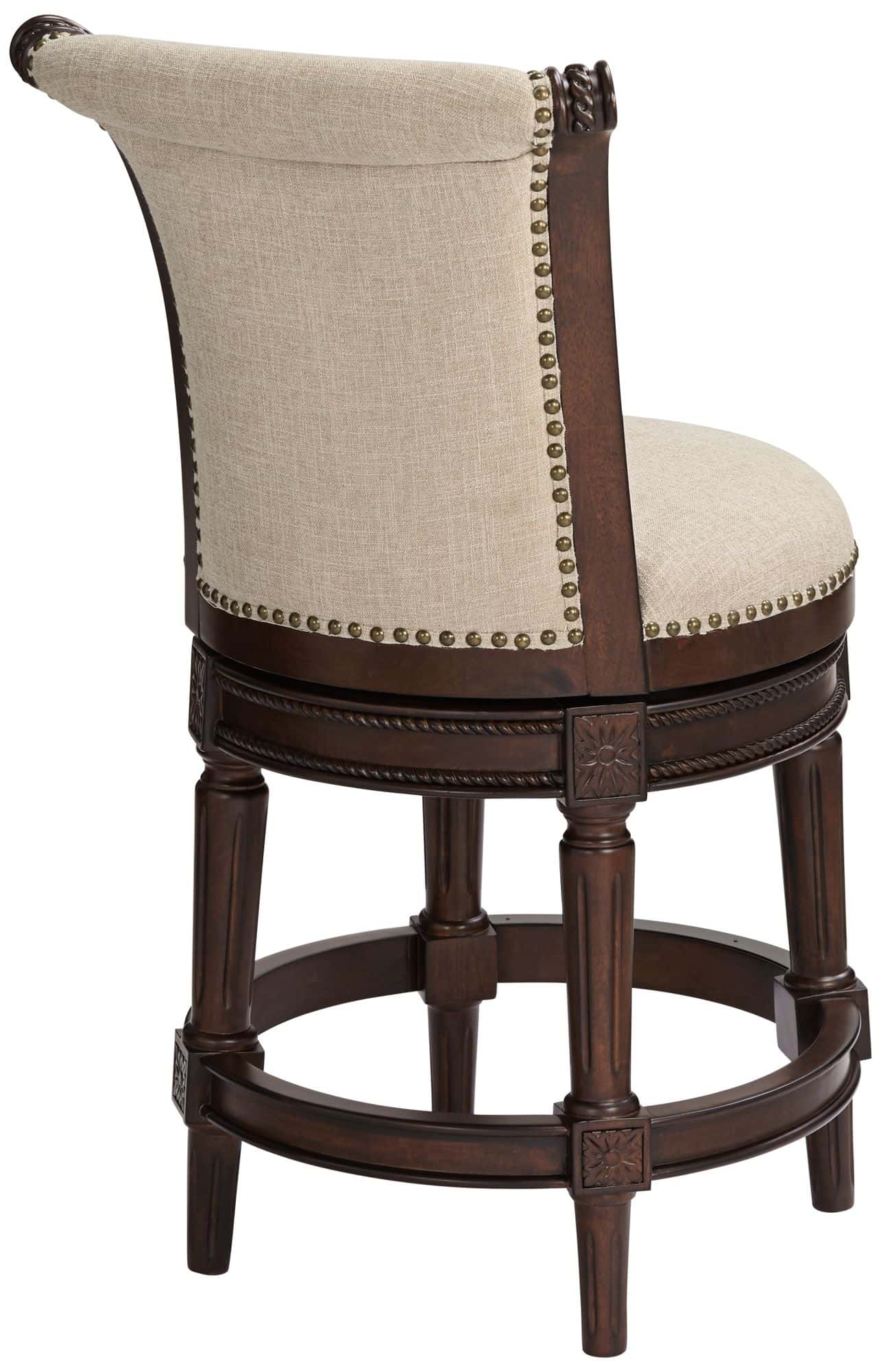 55 Downing Street Addison 24 1/2" Erin Cream Fabric Swivel Counter Stool
